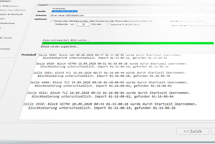 TV-CONTROL Datenimport AdVision Publisher-Tool