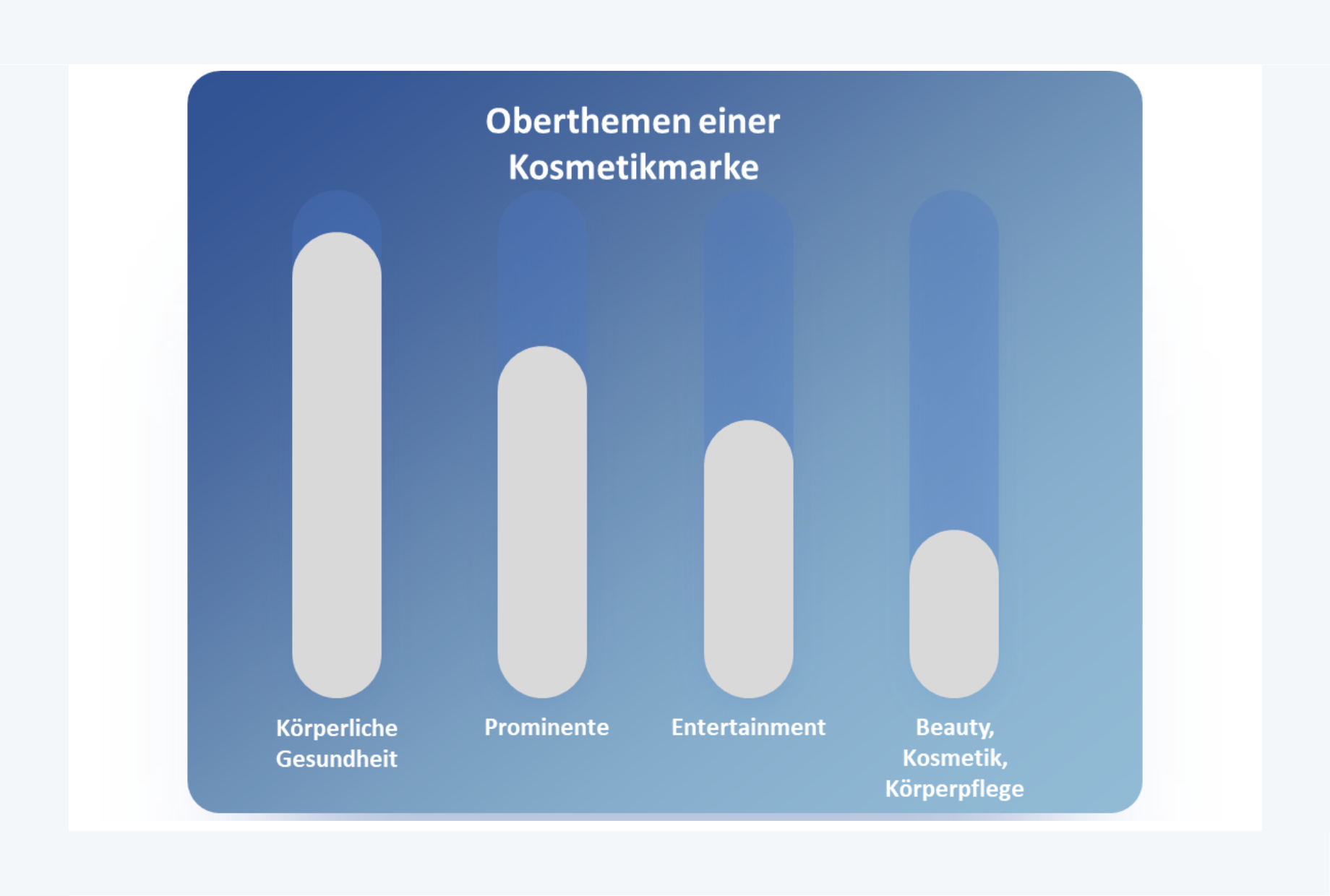 Top-4 Oberthemen einer Kosmetikmarke